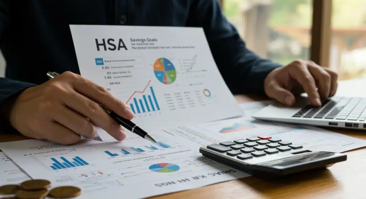 Individual reviewing financial statements for HSA planning and healthcare expense management.