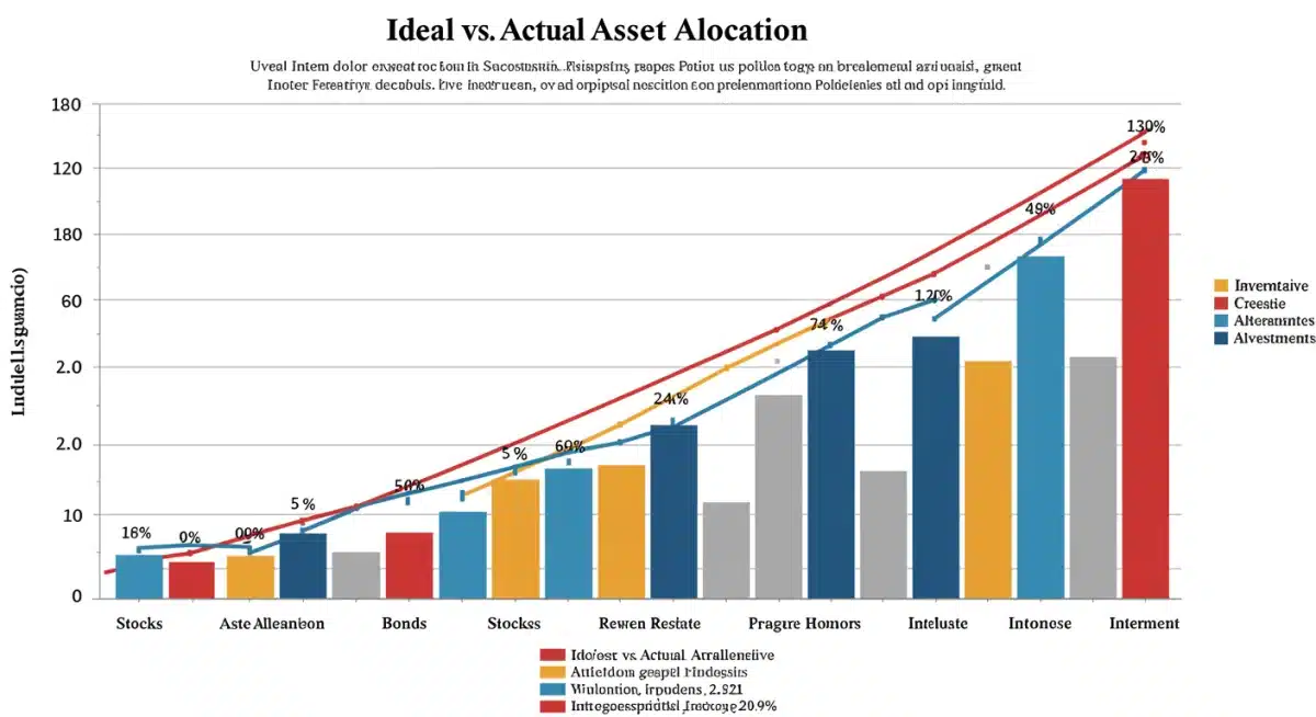 Ideal versus actual asset allocation chart