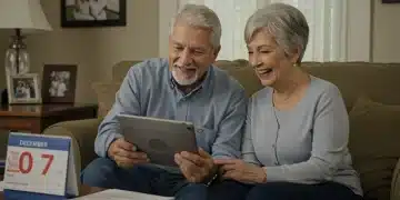 Senior couple reviewing 2025 Medicare Advantage plans on a tablet with a deadline reminder.